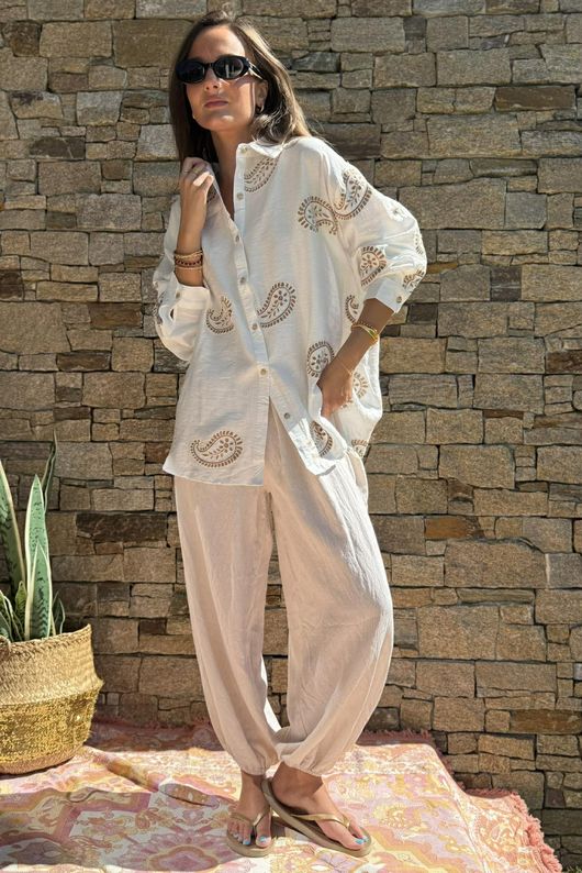 Yara Paisley Shirt White